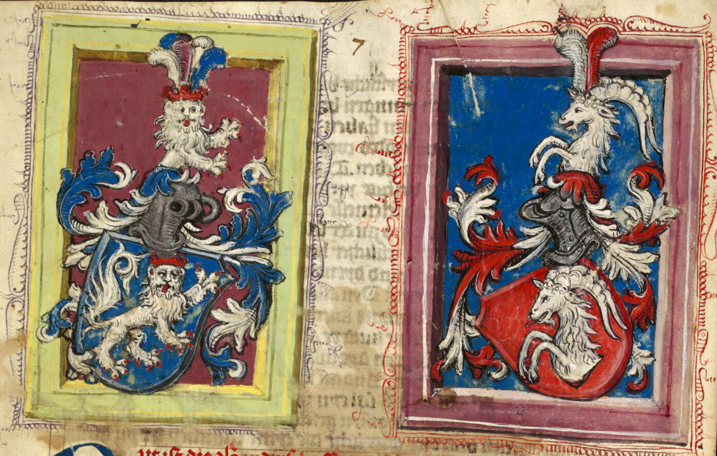 Zwei Wappen aus einer alten Handschrift